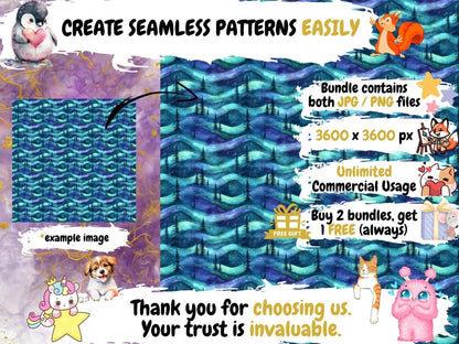 Wonderful Turquoise Seamless Digital Paper Aqua Background - Wonders Artist