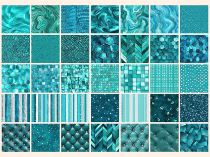 Wonderful Turquoise Seamless Digital Paper Aqua Background - Wonders Artist