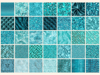 Wonderful Turquoise Seamless Digital Paper Aqua Background - Wonders Artist