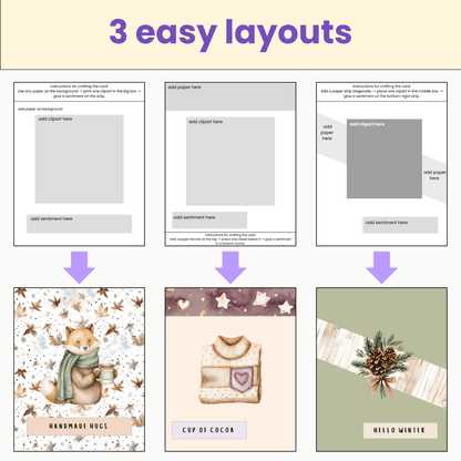 WondersBox November - Sweater Weather Woodland a4 canva template cardmaking kit - WondersArtist