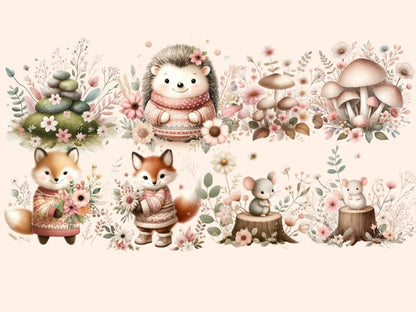 Woodland Animals Clipart adorable animals png - Wonders Artist
