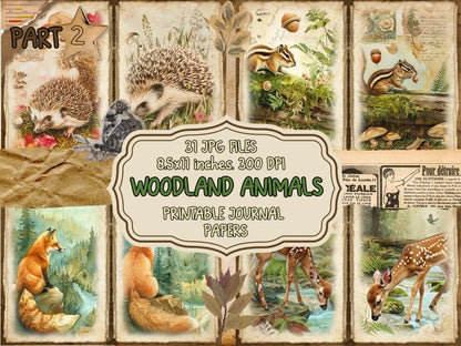 Woodland Animals Journal Pages (P2) Animal Ephemera - Wonders Artist