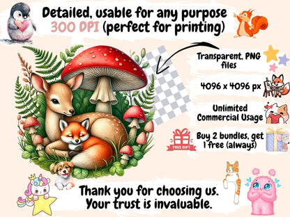 Woodland Animals (P10) Clipart Animal Clipart - Wonders Artist