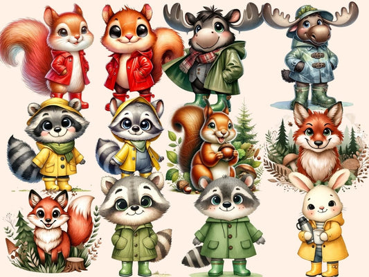 Clipart lesních zvířat (P2)