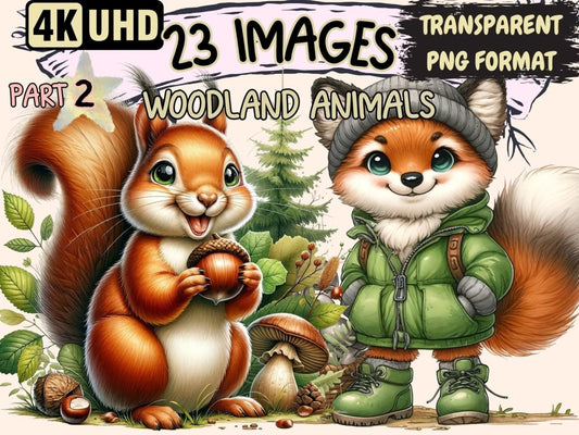 Woodland Animals (P2) Clipart adorable animals png - Wonders Artist