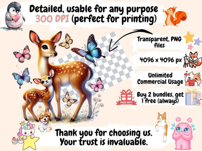 Woodland Animals (P3) Clipart Animal Clipart - Wonders Artist