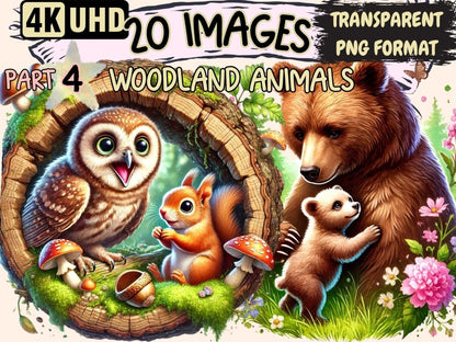 Woodland Animals (P4) Clipart Animal Clipart - Wonders Artist