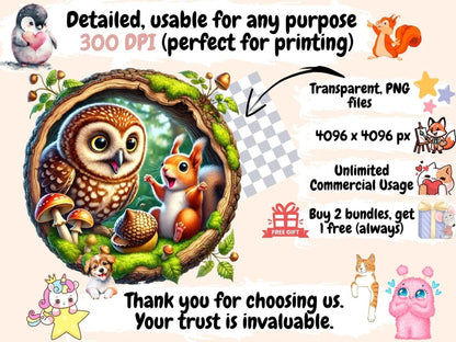 Woodland Animals (P4) Clipart Animal Clipart - Wonders Artist