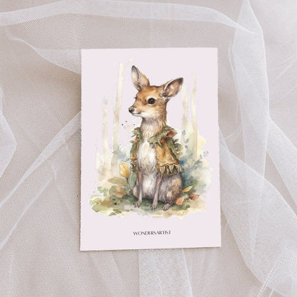 Woodland Animals Watercolor Clipart adorable animals - Wonders Artist