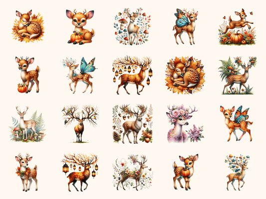 Woodland Deer Clipart