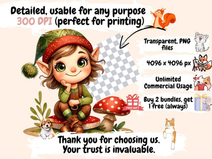 Woodland Elves Clipart archer elf clipart - Wonders Artist
