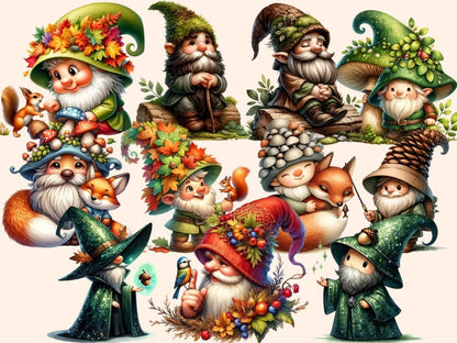 Woodland Gnomes Clipart enchanted gnome clip - Wonders Artist