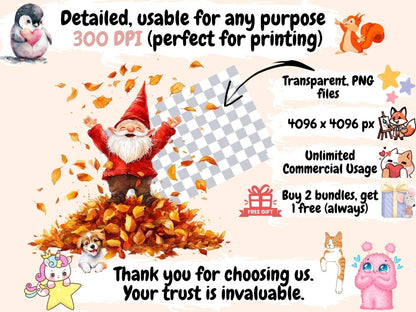 Woodland Gnomes Watercolor Clipart cozy gnome clipart cute gnome png enchanted gnome png - WondersArtist