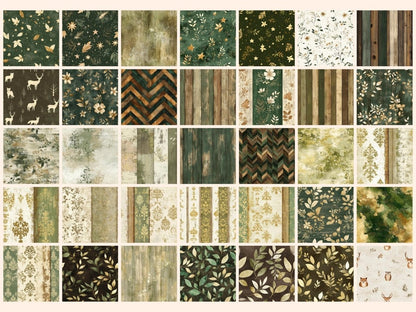 Woodland Whispers Seamless Digital Paper Enchanted Forest Art - Wonders Artist