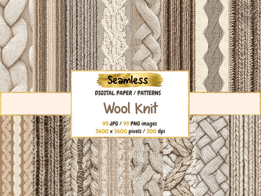 Wool Knit Digital Paper All Bundles Backgrounds Digital Paper - WondersArtist