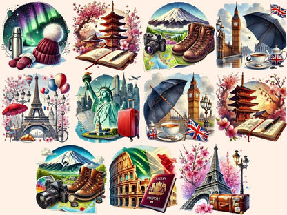World Landmarks Clipart famous sites clipart - Wonders Artist