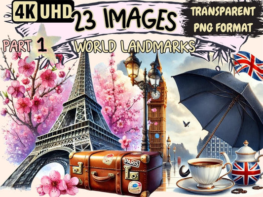 World Landmarks Clipart famous sites clipart - Wonders Artist