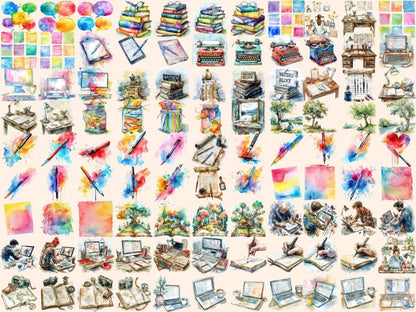 Writing Watercolor Clipart Author PNG - Wonders Artist