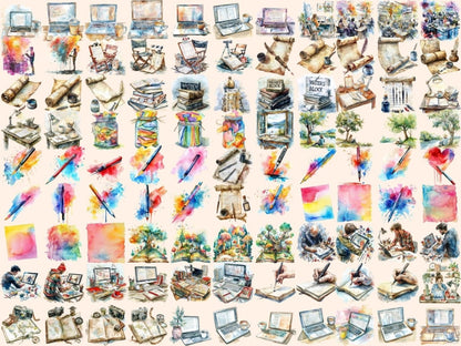 Writing Watercolor Clipart Author PNG - Wonders Artist