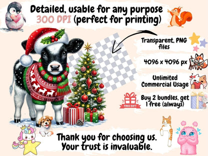X - mas Animals Clipart Christmas Creatures - Wonders Artist
