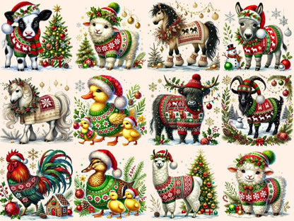 X - mas Animals Clipart Christmas Creatures - Wonders Artist