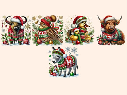 X - mas Animals Clipart Christmas Creatures - Wonders Artist