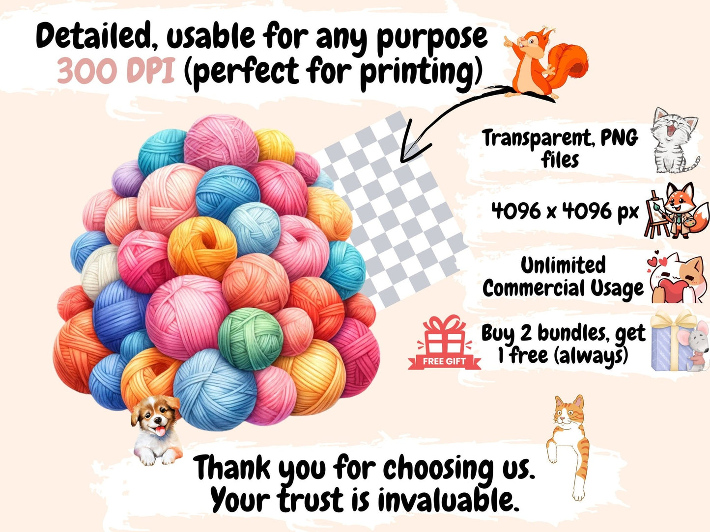 Yarn Balls Clipart - High - Quality Instant Digital Download for Creative Projects