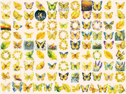 Yellow Butterflies Watercolor Clipart butterflies clipart - Wonders Artist