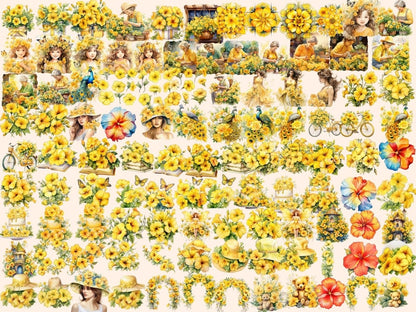 Yellow Petunias Watercolor Clipart petunia bouquet png - Wonders Artist