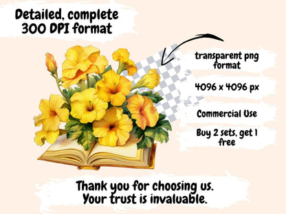 Yellow Petunias Watercolor Clipart petunia bouquet png - Wonders Artist