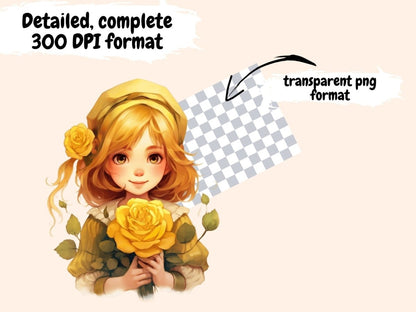 Yellow Roses Watercolor Clipart boho rose clipart - Wonders Artist