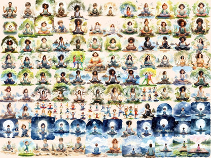 Yoga Kids Watercolor Clipart child meditation png - Wonders Artist