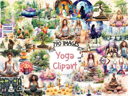 Yoga Watercolor Clipart cute yoga clipart - Wonders Artist