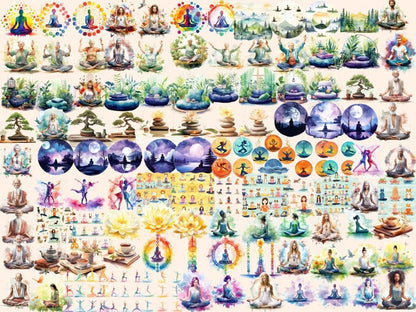 Yoga Watercolor Clipart cute yoga clipart - Wonders Artist