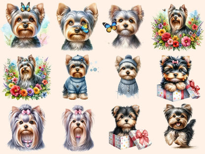Yorkshire Terriers Clipart Cute terrier art - Wonders Artist