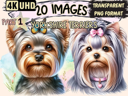 Yorkshire Terriers Clipart Cute terrier art - Wonders Artist