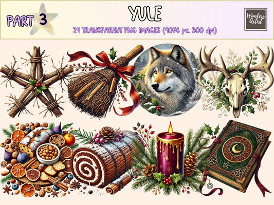 Yule (P3) Clipart - High - Quality Instant Digital Download for Creative Projects