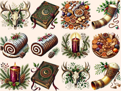 Yule (P3) Clipart cozy winter solstice - Wonders Artist