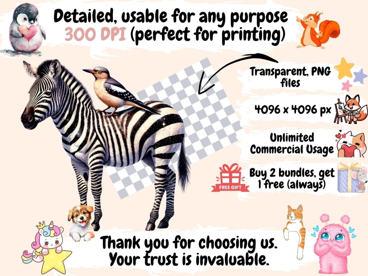 Zebras Clipart animal artwork - Wonders Artist
