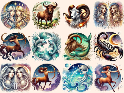 Zodiacs Clipart Cute zodiac art - Wonders Artist