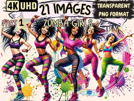 Zumba Girls Clipart - High - Quality Instant Digital Download for Creative Projects